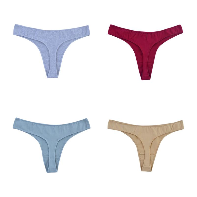 4PCS Unterwäsche Damen G-String Sexy Slips Baumwollhöschen Damen Atmungsaktive Tangas Niedrige Taille Unterwäsche