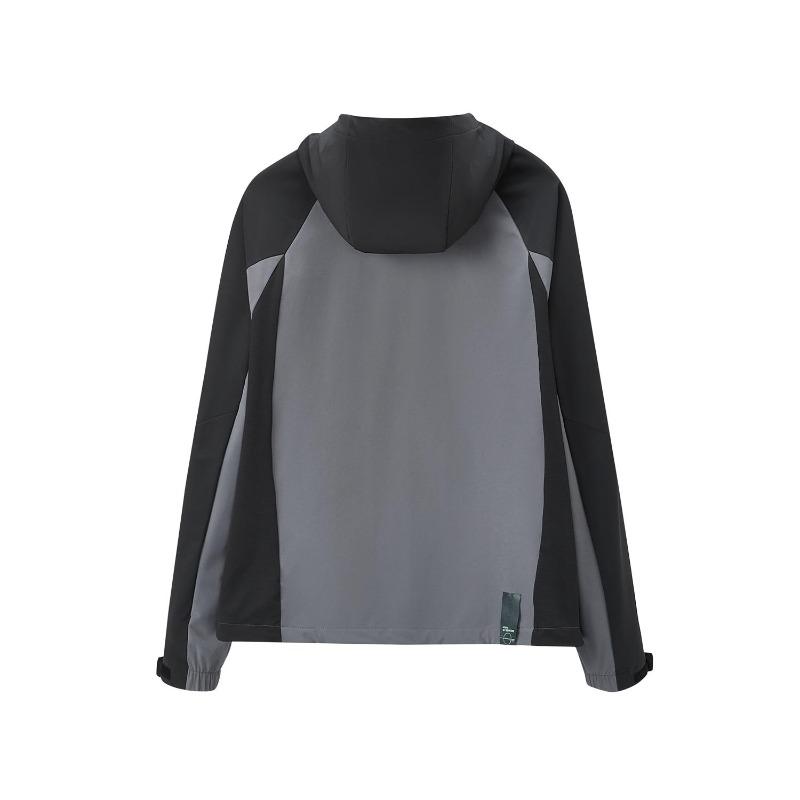 adidas Fashion Comfortable Versatile Hooded Long Sleeve Jacket Unisex Jacket Black Gray KA2559