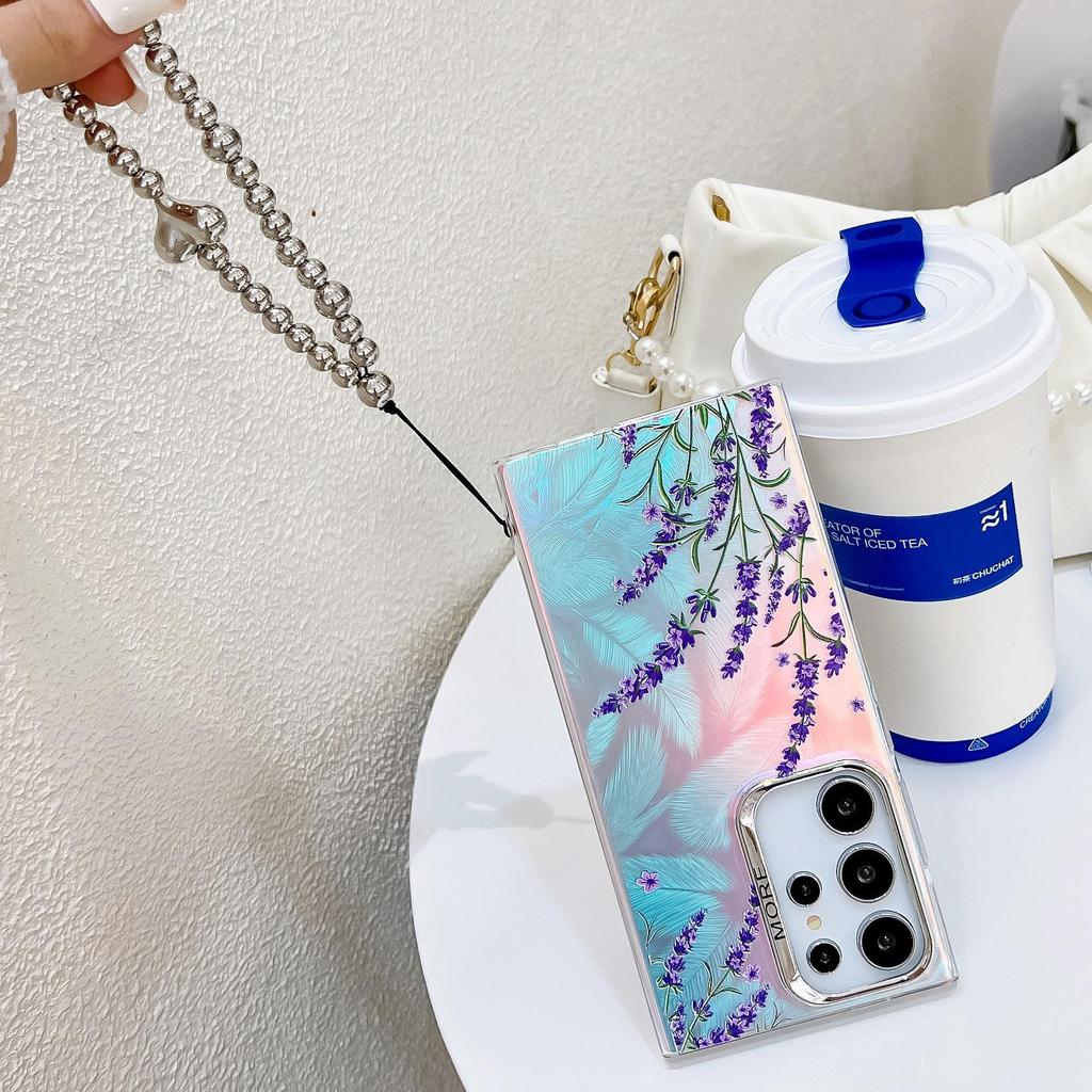 Electroplated Pearl Flower Bracelet Phone Case for Samsung A16/S25U