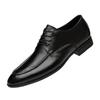 Men's Shoes Autumn Dress Leather Shoes Men's Pointed Cowhide Lace-up Breathable Men's Loafers Business Casual Shoes Men's