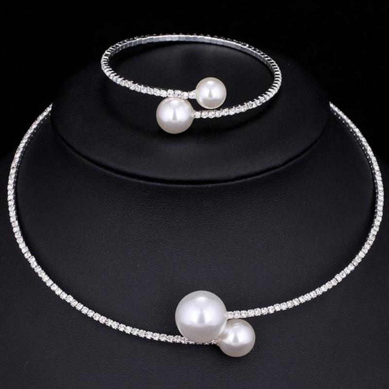 Voll Diamant Und Große Und Kleine Perle Offener Kragen Für Damen Japanische Und Koreanische Persönlichkeit Halsband Schlüsselbeinkette