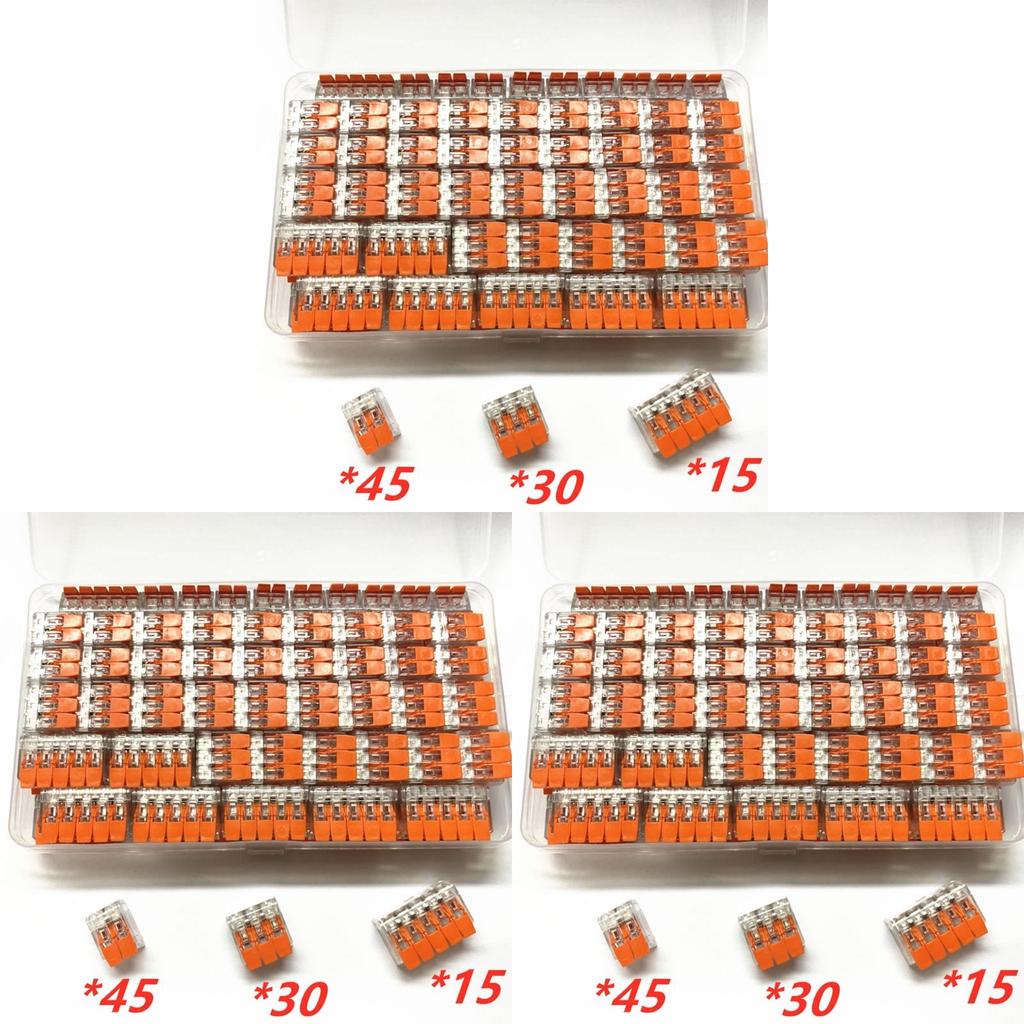 90pcs Wago 221 Electrical Connectors Wire Block Clamp Terminal Cable For Smart Home Use