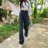 Black Jeans Women's Spring and Autumn New High Waist Loose and Thin Straight Mopping Wide Leg Pants Summer