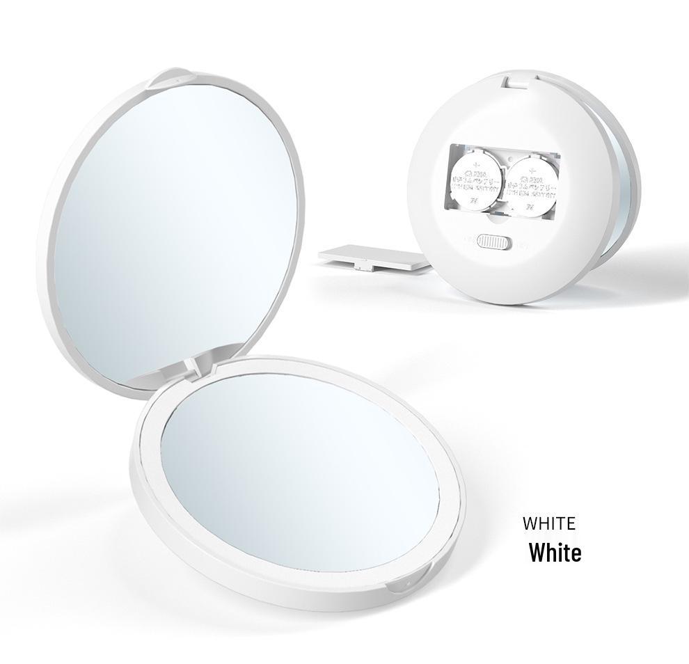 

Складное светодиодное зеркало для макияжа с подсветкой, двухстороннее, 2-кратное увеличение, компактное и портативное.