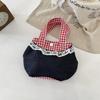 Bow Denim Plaid Handbag Korean Style Cute Coin Purse Portable Fresh Lace Handbag  Travel