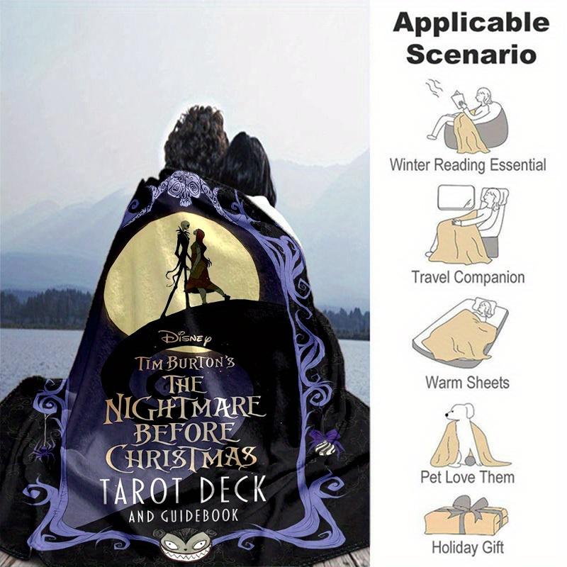 1pc, Cozy Nightmare Before Christmas Home Decor Blanket: Perfect Gift for Bedroom, Living Room, Travel, Camping, Car