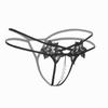 Transparent G-String Lace Pearl Thongs Low Waist Sexy Crotchless Woman's Massage Thread Panties Sex Erotic Accessories Underwear