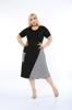 Women's Big Size Dress Cross Detailed Single Pocket Knee Length Short Sleeve Midi Length Stylish Summer Combed Cotton Dress