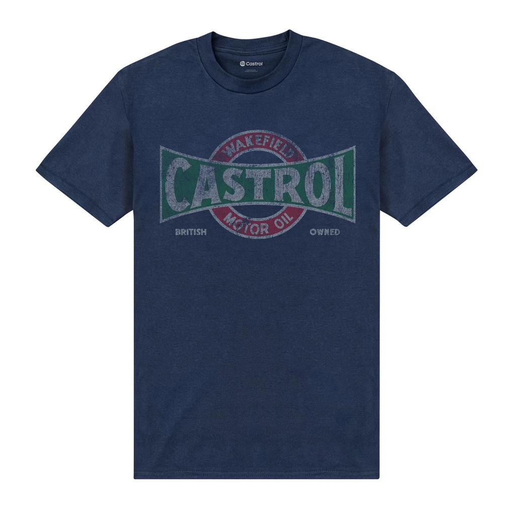 Castrol Unisex Adult Distressed Logo T-Shirt