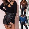 Women's T-shirt Top Sexy Halter Solid Color Top