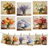 6PCS Cleaning Dishcloths Reusable Kitchen Dish Towels Absorbent Oil Painting Flower Pattern Dishcloth Lint Free Cloth Washable Duster Rags Tea Towels