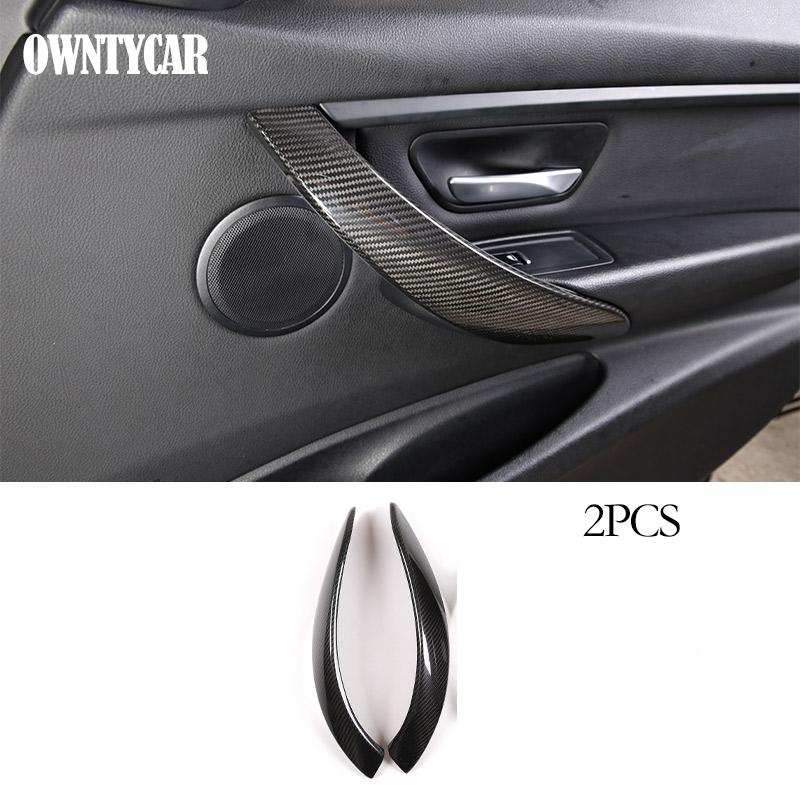 For BMW 3 4 Series F30 F31 F32 F35 2013-2019 Real Carbon Fiber Car Console Gear Shift Panel Decoration Cover Trim Stickers