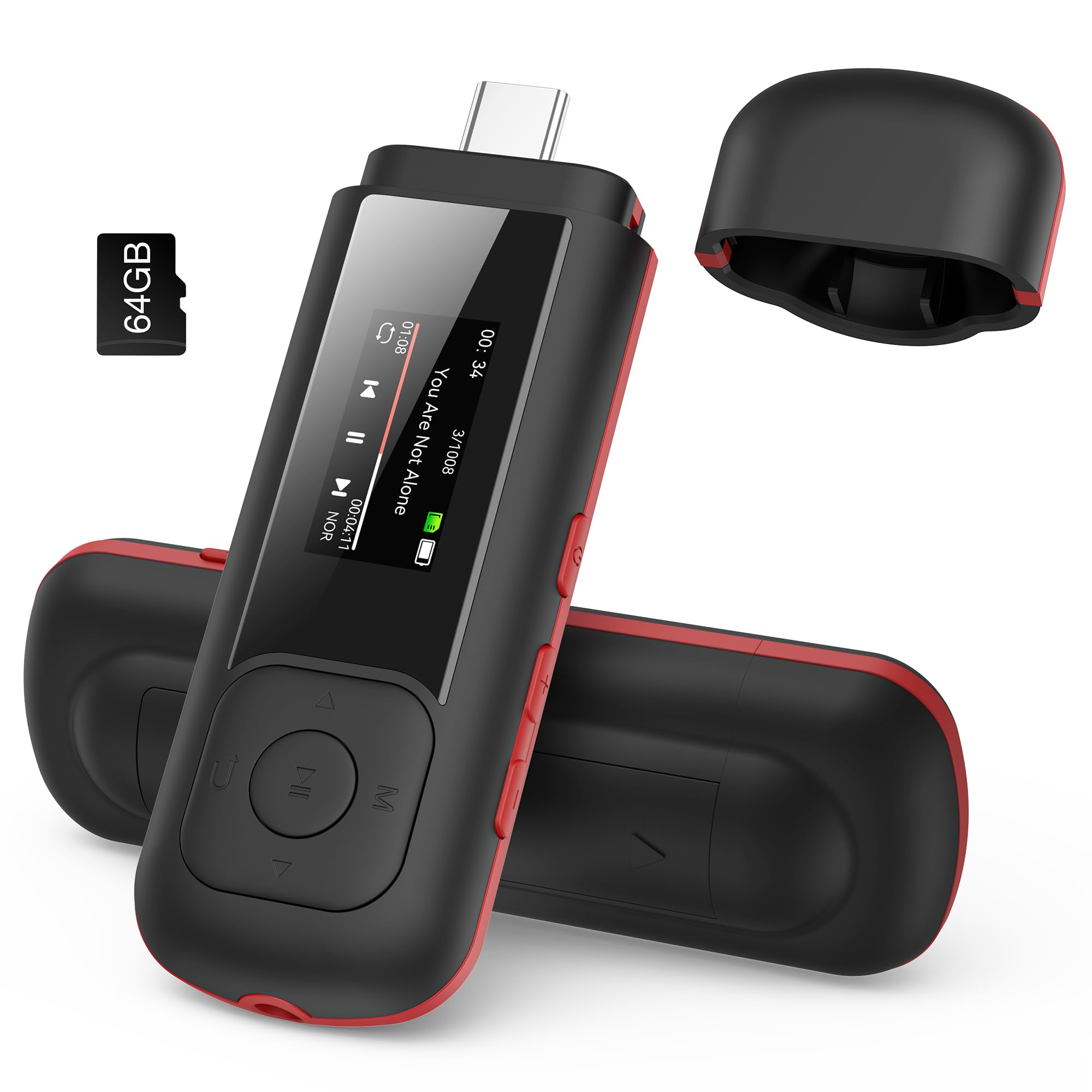 

AGPTEK MP3 Player, Ultra-lightweight 30g, Compact, Battery Operated, No Charging Required, Recording Function, Japanese Instruction Manual Included, G
