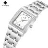 Wwoor Grip Love With Diamond Waterproof Square Steel Belt Quartz Women'S Watch Leisurely Fashion Women'S Watch 8858