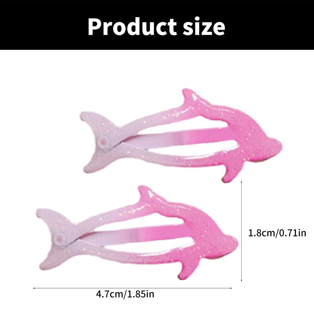 1 Pair Side Hair Clips Hairgrip Headdress for Daily Wearing Dolphin Headwear for Girl Barrettes Hairpin Hair Accessory