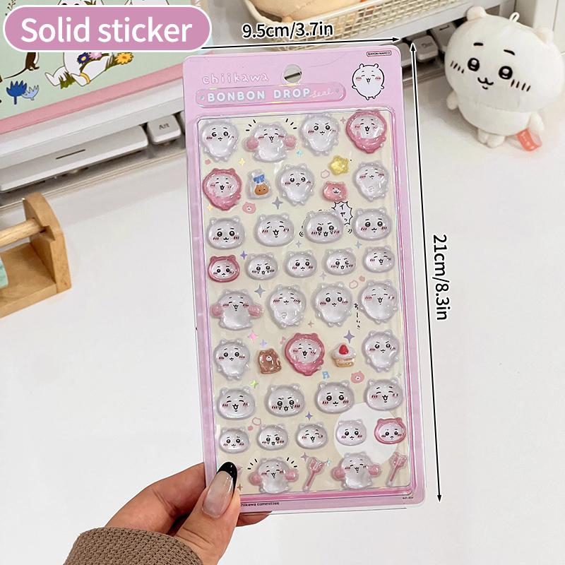 Sanrio Cartoon Sticker Hello Kitty Kuromi My Melody Aesthetic Sticker Cinnamoroll DIY Scrapbook Bonbon Drop Decal Party Favor