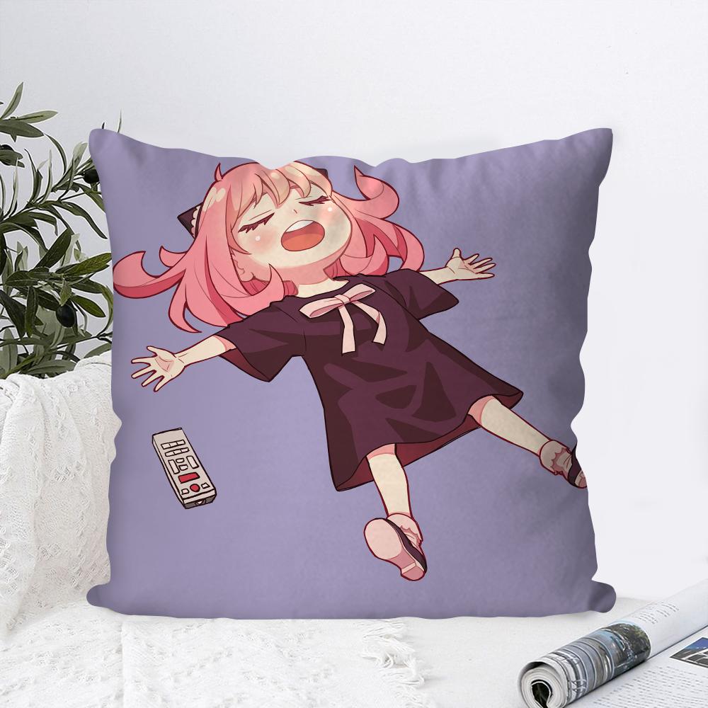 Spy X F-Family A-Anya Pillow Case Square Pillow Bedroom Sofa Leisure Comfort Cushion Car Living Room Home Decoration