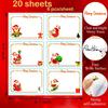 120 Stück Festliche Weihnachtsgeschenkanhänger - Wiederverwendbare Papieretiketten mit Santa-, Schneemann- & Baum-Designs, Weihnachtsdekorationen