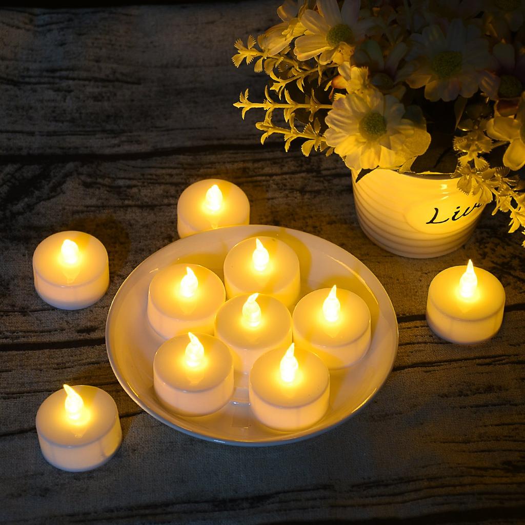 Wasin 100 LED Flickering Tealight Candles