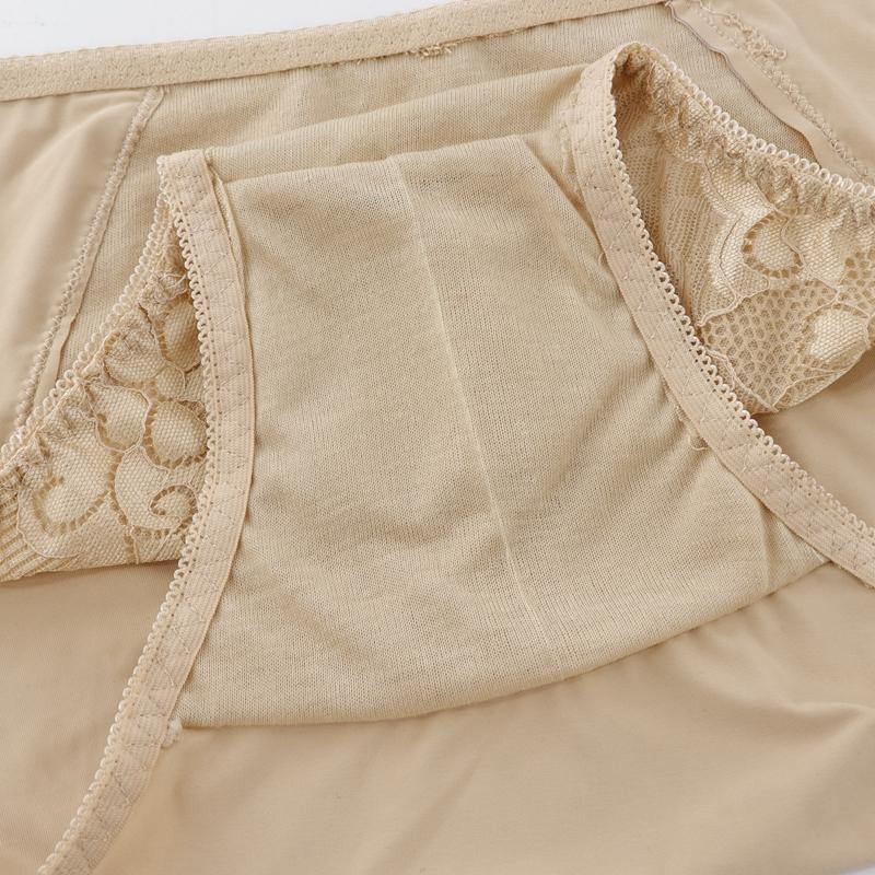 Women Plus Size Breathable Hip-Hugging Panties Mid Waist Print Solid Color Sexy Comfortable Brief L 1Xl 2Xl 3Xl 4Xl 5Xl