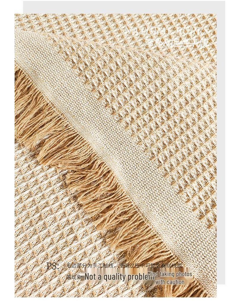 Boho Cotton Linen Tassel Tablecloth for Round Coffee & Dining Tables