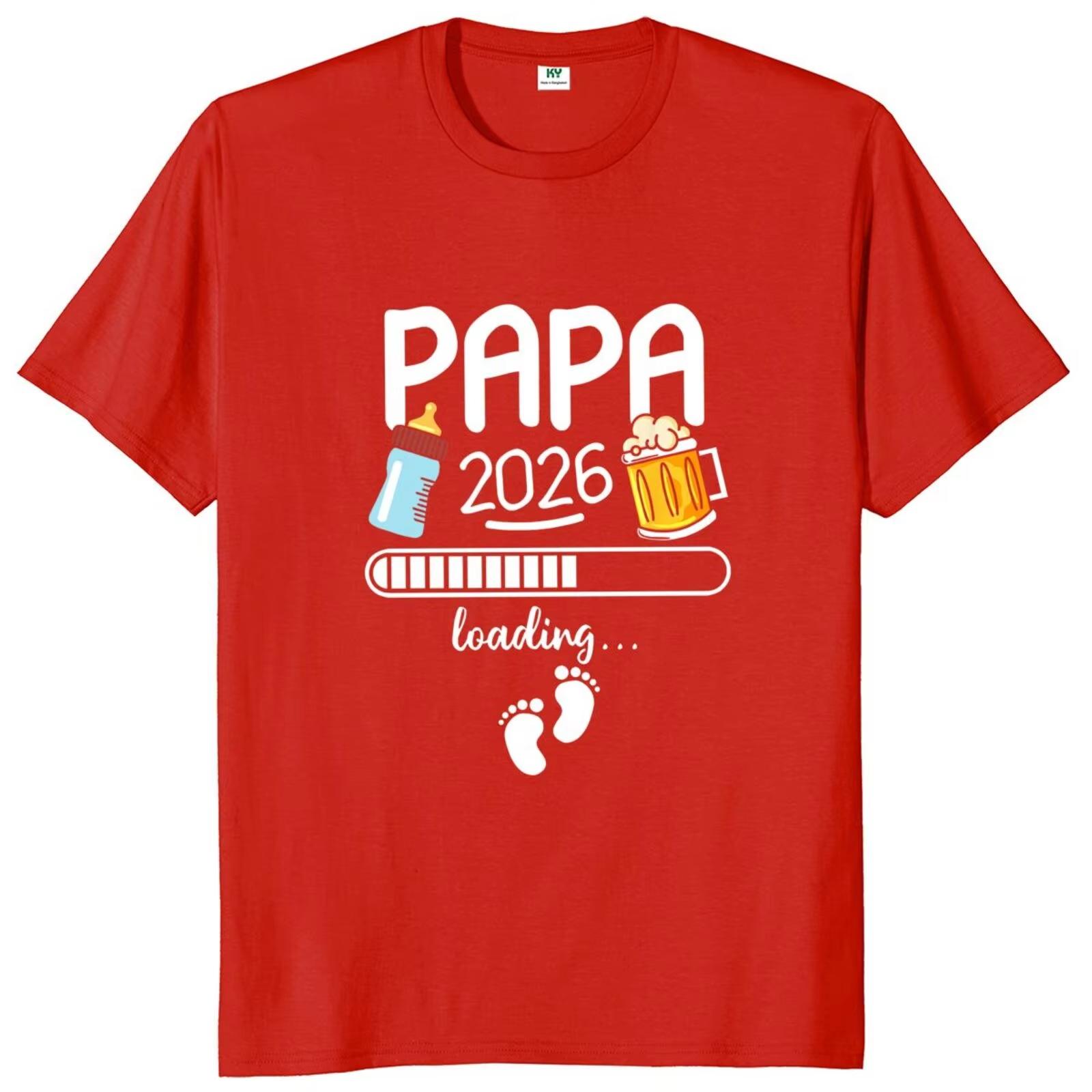 

Papa 2026 Funny Future Dad Beer Lovers Printed Tshirts Graphic Tshirts High Quality Mens Short Sleeve Tshirts Mens Tops 4XL