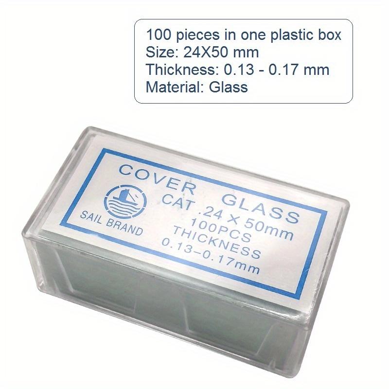 

100 шт. 24x50 мм Мікроскоп Скляні предметні стекла Покривні скельця Чисті предметні стекла Аксесуари для мікроскопа Товщина 0,13-0,17 мм