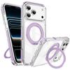 Fashion Transparent Magnetic Phone Case For iPhone 17 Air 16 15 14 Plus 13 Pro Max 360 Ring Stand For MagSafe Shockproof Cover