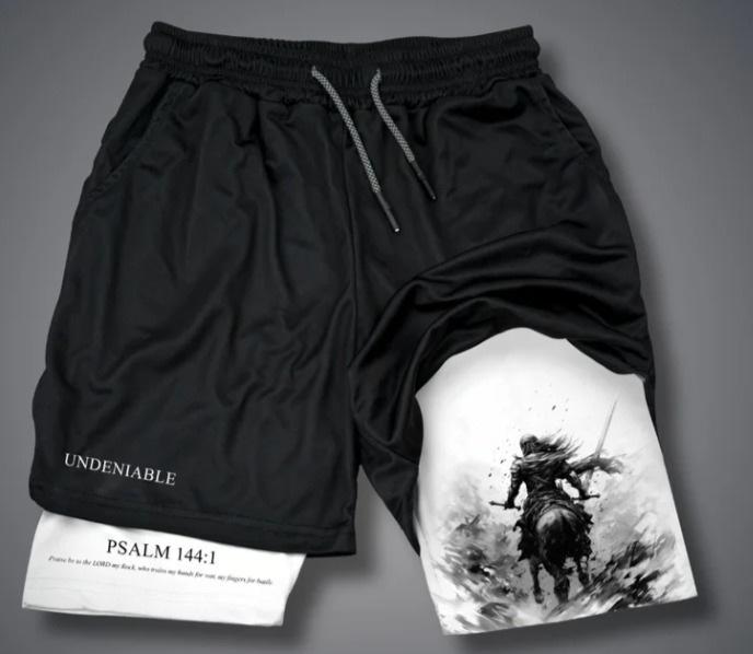 Men's Quick-Dry Ice Silk Mesh Double-Layer Casual Shorts - Breathable Fitness Beach Pants