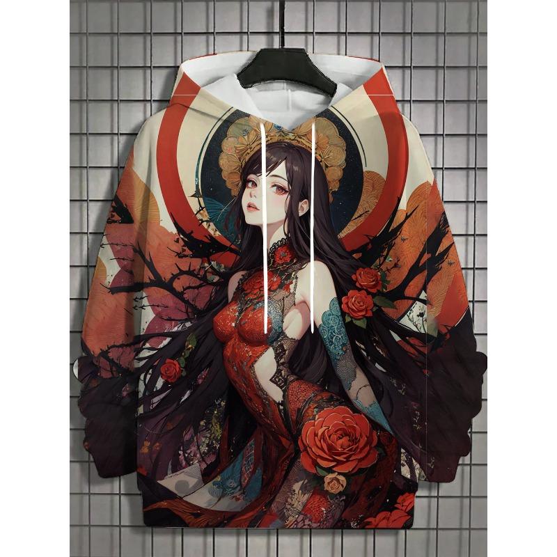 Nové Anime Dámská Pánská móda Mikiny s potiskem Podzimní a zimní značkové Mikiny s kapucí Běžné mikiny