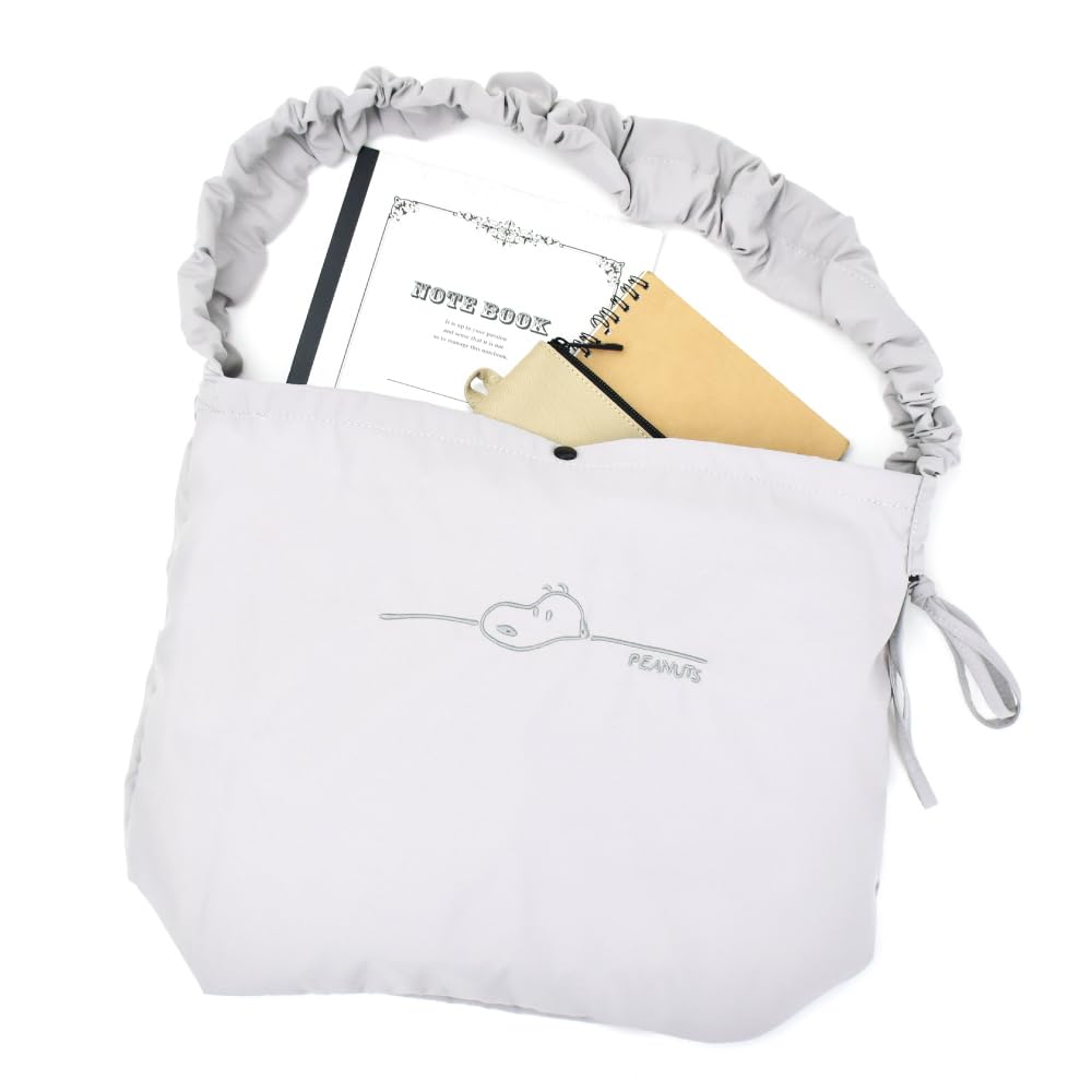 Shoulder Large Shoulder for Commuting To Cute Character 0412 Greige [Snoopy] Bag, A4, Bag, Compact, Women, Men, Work, School, Travel, Adults,