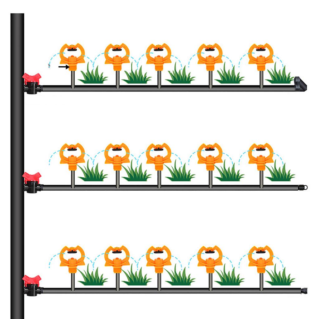 1/2" Male Thread Scattering Nozzle 360 Degree Automatic Rotating Garden Lawn Rotating Micro Sprinkler Watering Irrigation 1Pc