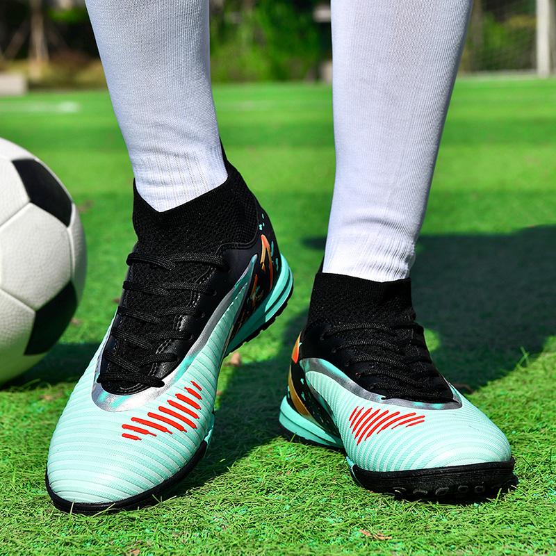 Men's Soccer Cleats Football Cleats for Mens Big Boys High-Top Spikes TF Shoes for Youth Professional Training Turf Sneaker