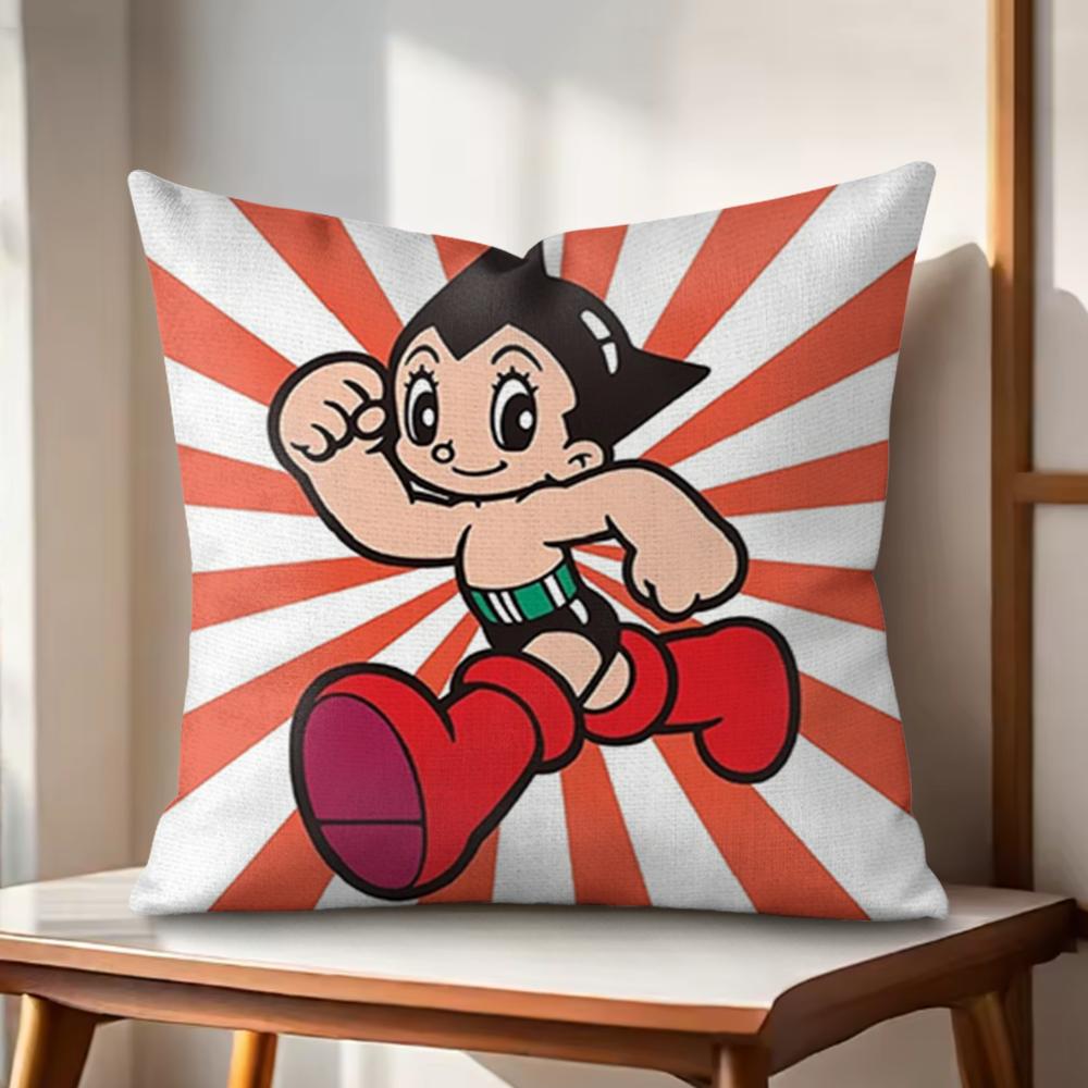 Anime Comic AAstro Boy Cushion Cover Natural Linen Organic Fabric DoubleSided Printing Couch Pillow Covers Home Decor