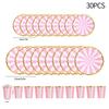 30pcs Disposable Plates Cups Birthday Decoration Disposable Tableware Disposable Party Dish Baby Shower Camping Disposable Cups