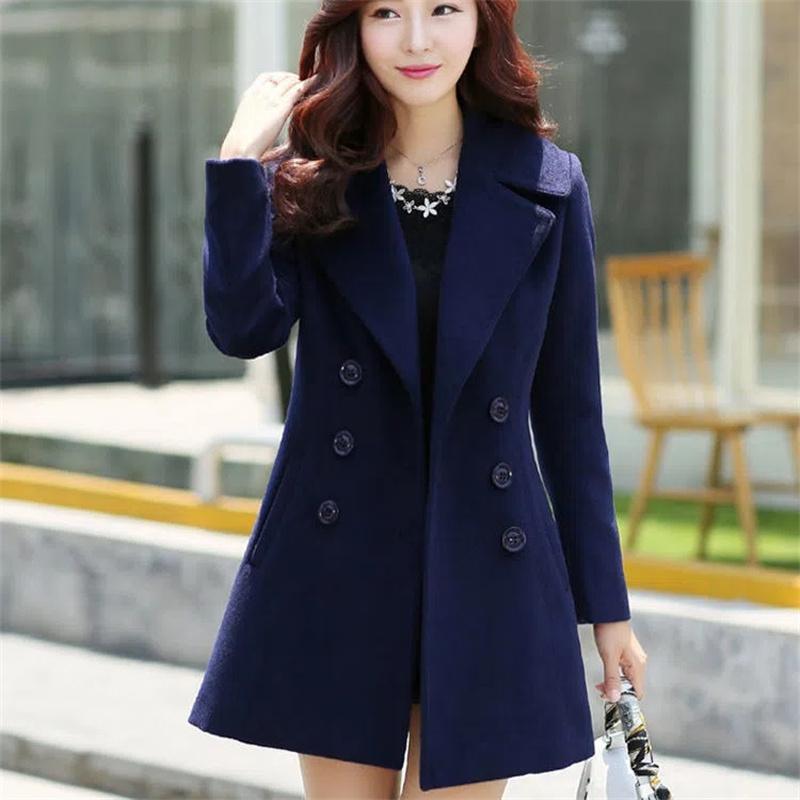 Autumn Winter Wool Jacket Womens Clothing Mid Long Double Breasted Woolen Coats Slim Wild Elegant Female Korean Outerwear S-3XL