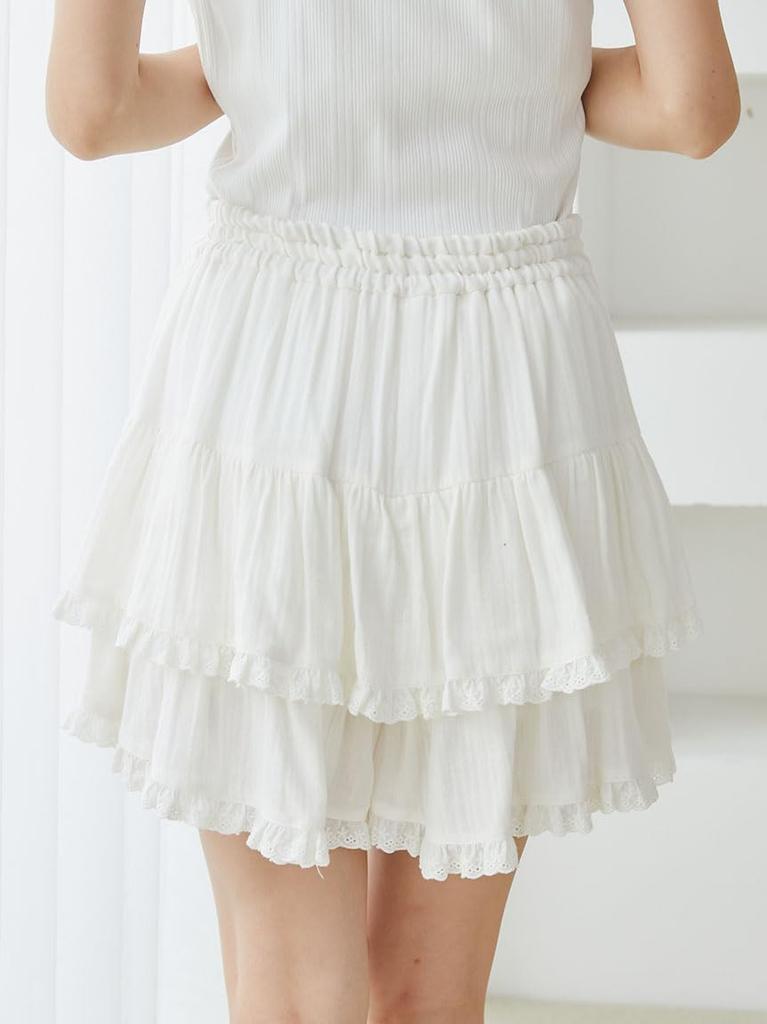 Gelato Pique Gauze Tiered Shorts PWFP245265 BLU Women's