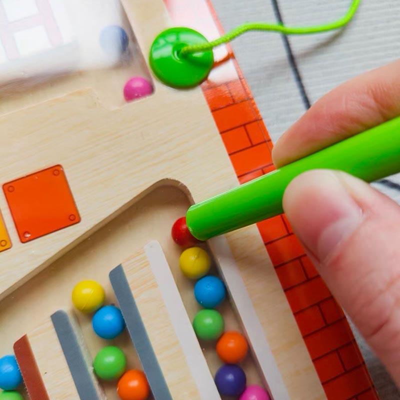Toys Toys Toys Wooden Magnetic Color and Number Maze Learning Education Color Matching Montessori Wooden for Gifts Children