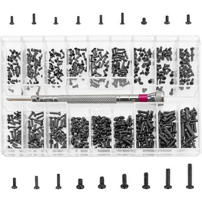 Pack of 500 Small Screws Assortment Kit, M1.2 M1.4 M2 Tiny Micro Screws, Watch Glasses Computer Replacement Screws Kit