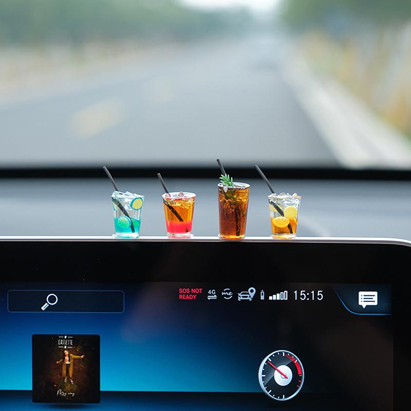 

Funny Mini Drink Cup Car Ornaments Cute Simulation Iced Americano Iced Tea Drink Car Center Console Decorations Diy Crafts Gifts
