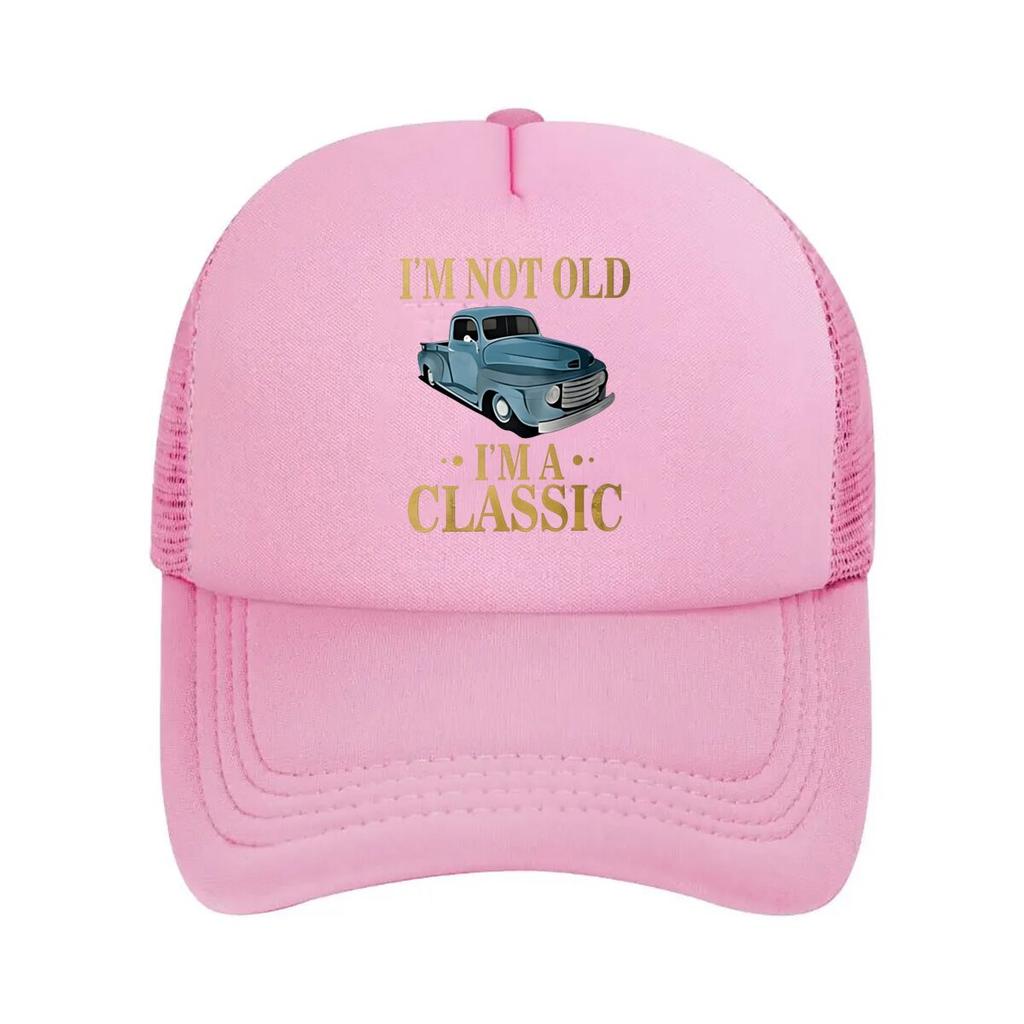 Unisexs Vintage Im Not Old Im a Classic Blue Car Print Adjustable Outdoor Casual Sports Hat Bla  Mesh Baseball Cap