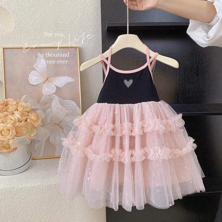 Summer Girls' Children's Korean Suspender Dress Baby Girl's Puffy Dress Princess Dress