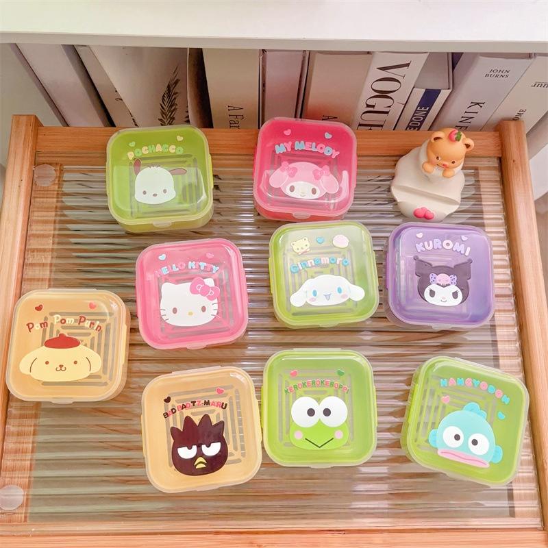 1 ks koupelnové umyvadlo s krytem, ​​odtok, rámeček na mýdlo do pračky, kawaii kreslený Sanrio My Melody Hello Kitty mýdlový box