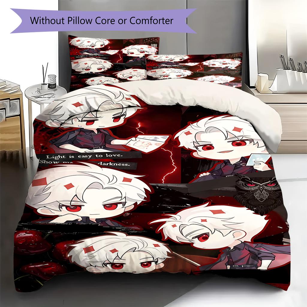 Love and Deepspace Sylus Pattern Bedding,Quilt Set Quilt Cover Pillowcase Home Birthday Gift (1 * duvet cover + 2 * pillowcase, without core)