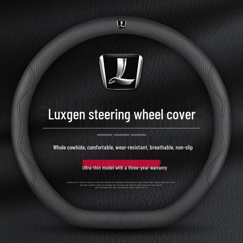 Luxgen Universal Genuine Leather Steering Wheel Cover for You6, U5MPV, Da7, Rui3, Na5, U6U - Four Seasons Grip