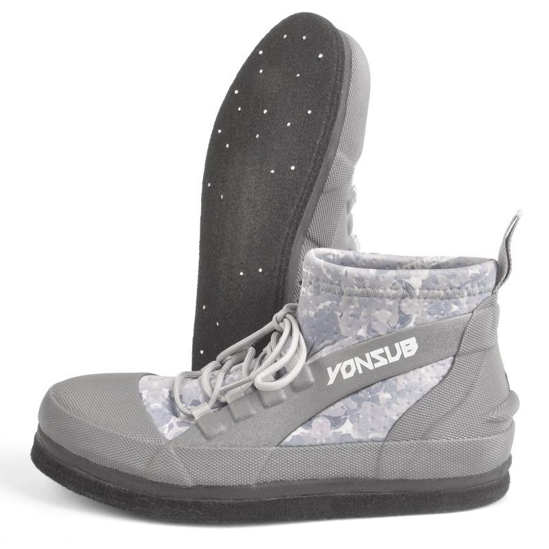 2025 YONSUB Mid Cut Fisher Boots with Sole Nail Keep Warm Water Shoes Anti Slip Professional Sea Fishing Shoes Size 36-46