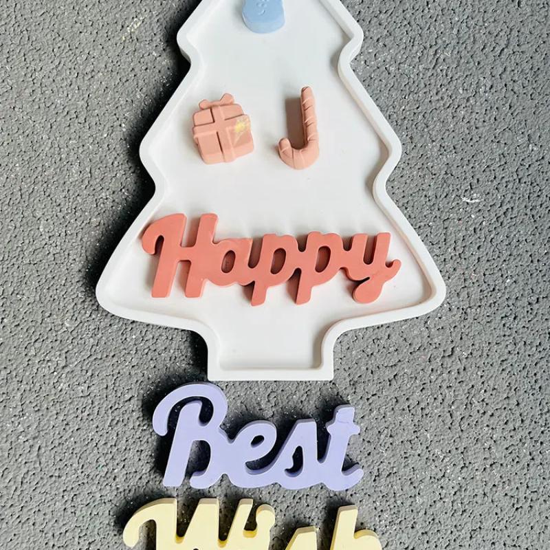 Resin Silicone Christmas Tree Mold with Layered Section Design Wax Resin Tray Mold with Sturdy Base Rounded Edges for Holiday