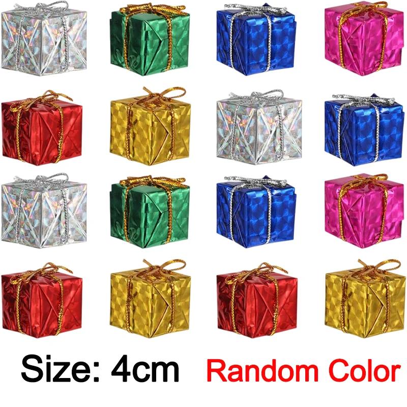 Large/ Small Xmas Foam Gifts Boxes Christmas Ornaments Colorred Christmas Tree Hanging Pendants For Navidad Party Decorations