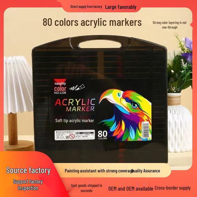 Acrylic Marker Soft Tip - Ideal for Students & Kids, Watercolor Pen for Art & Drawing Activities