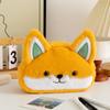 Large Capacity Creative Fox Pencil Case Cartoon Cute Plush Stationery Student Multifunctional Storage Bag Funny Pencil Pouch
